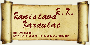 Ranislava Karaulac vizit kartica